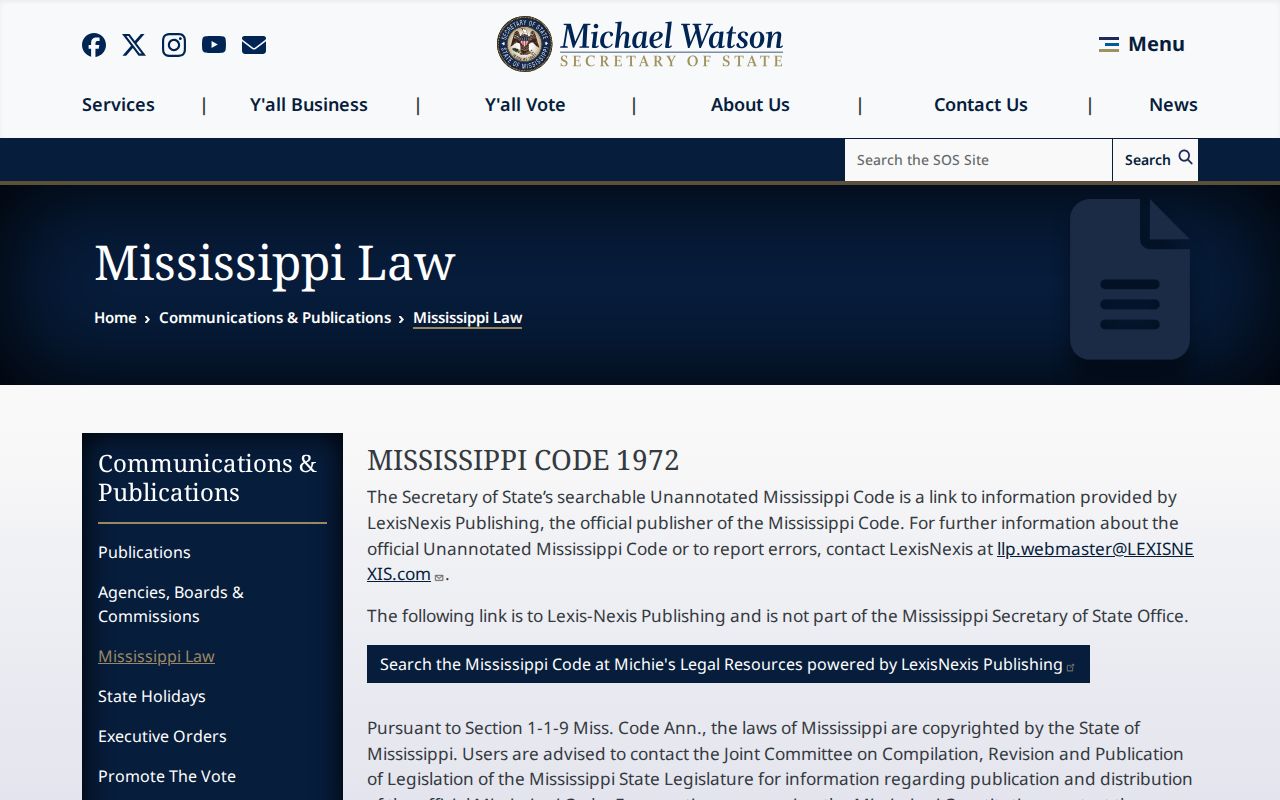 Noxubee County civil docket Mississippi law source page