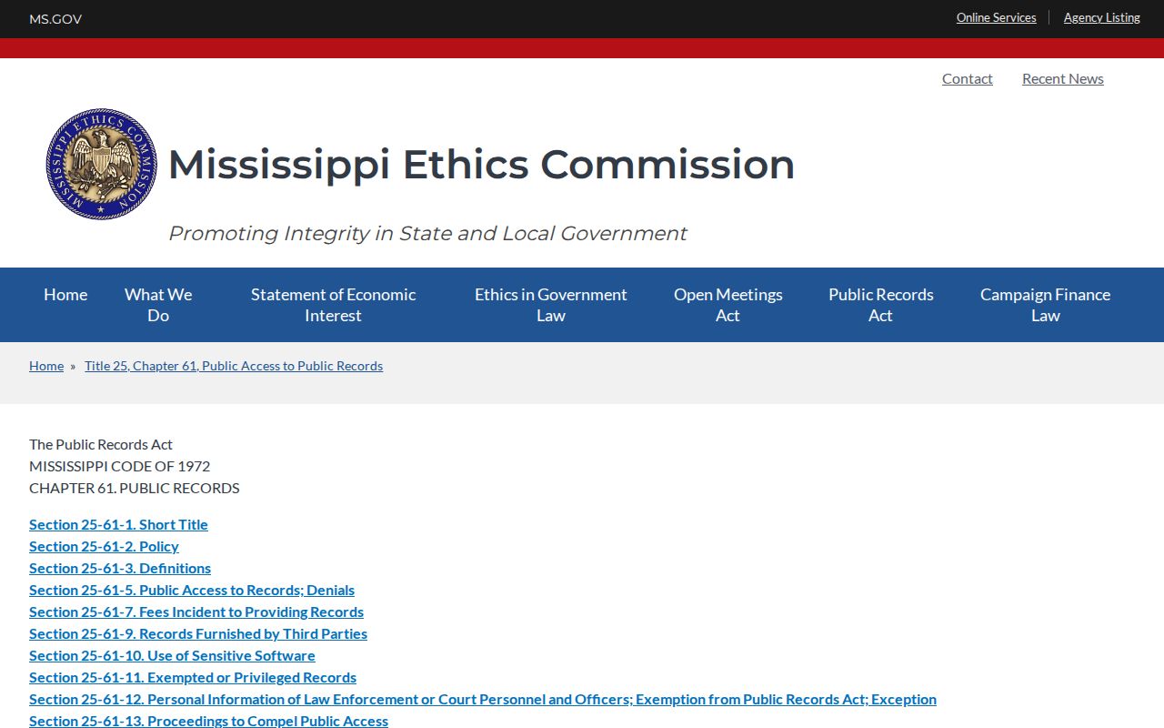 Noxubee County court records Mississippi Public Records Act source
