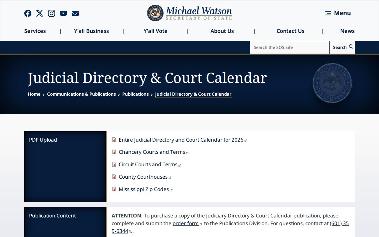 Noxubee County court docket judicial directory source